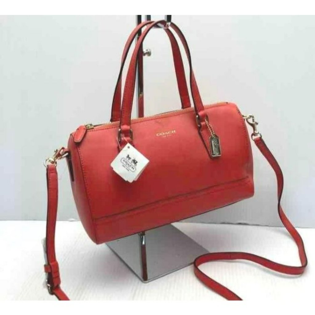 Coach Saffiano Mini Leather Satchel Love Red Nwt Dust Bag Included